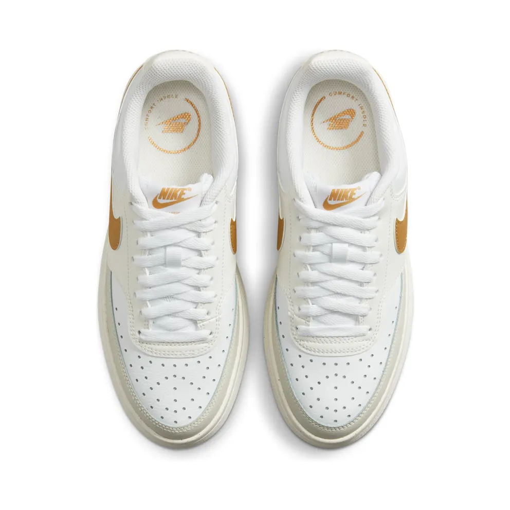 Nike Court Vision Alta “White / Light Bone / Sail / Metallic Gold” (DZ5394-100)