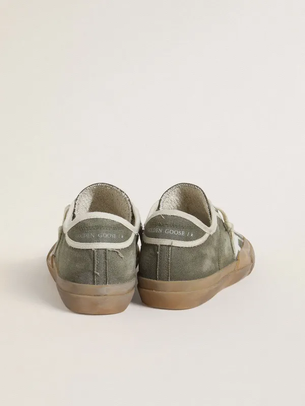 Golden Goose Women’S Super-Star Ltd In Green Canvas With White Leather Star (GWF00902.F007245.35919) (5)