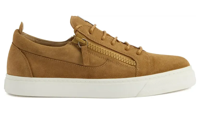Giuseppe Zanotti Frankie suède sneakers met ritssluiting – Beige (RU50035H03)