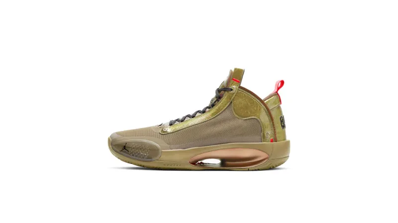 Jordan XXXIV Bayou Boys Brown Kelp/Bright Crimson (DA1897-300)