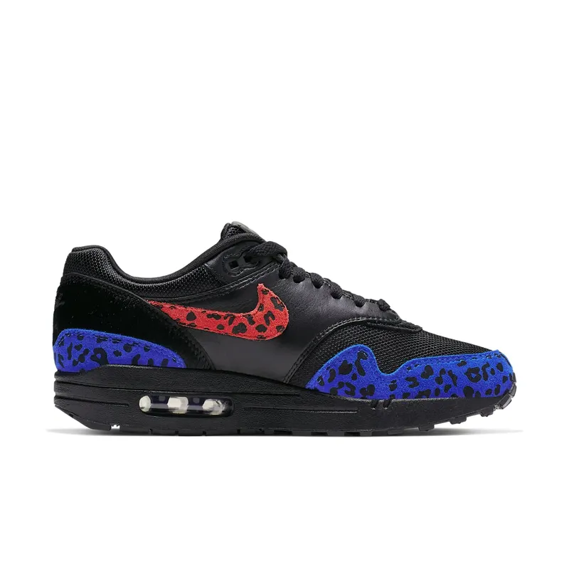 Nike Air Max 1 Black Leopard (W) Black/Red-Royal (BV1977-001)