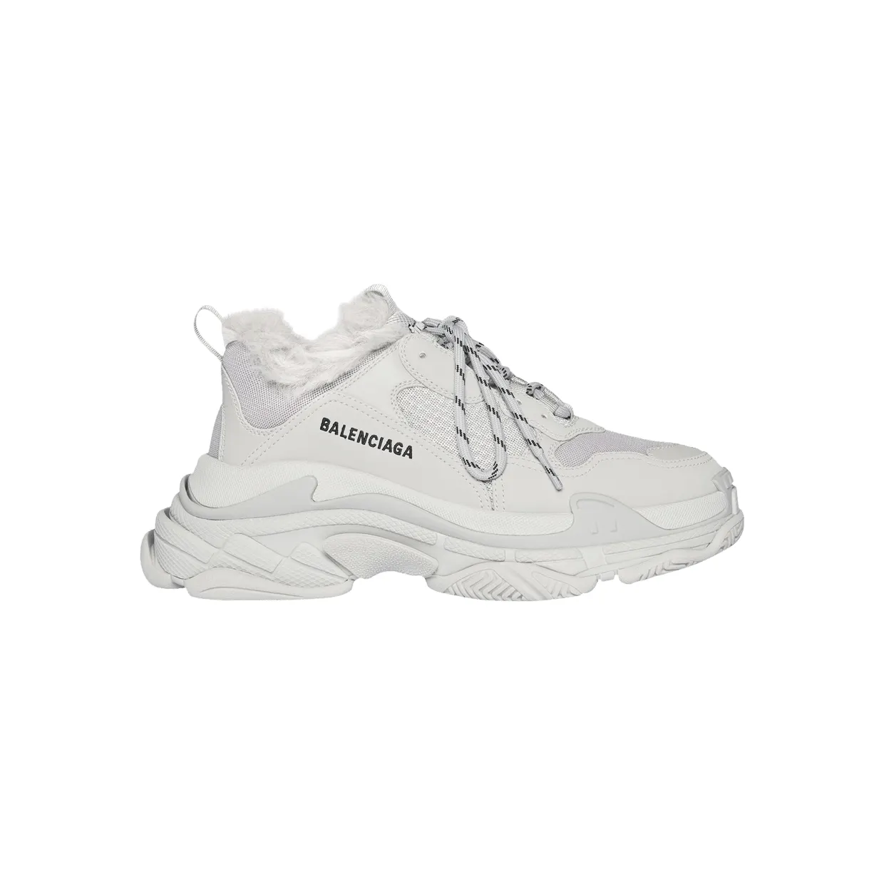 Balenciaga Triple S Fake Fur Grey (W) (668562W3CQ51210)