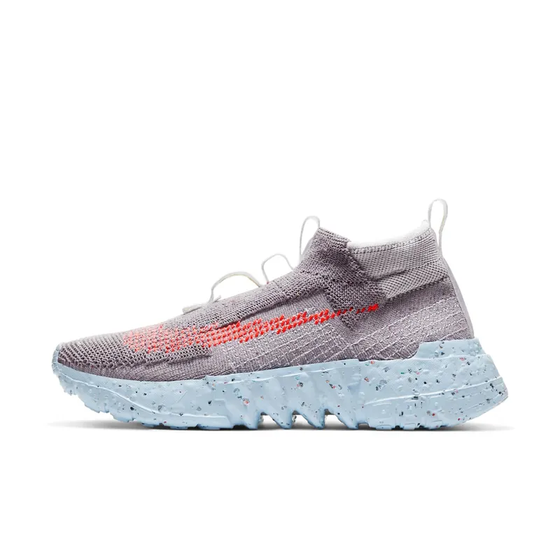 Nike  Space Hippie 02 Vast Grey Hyper Crimson Vast Grey/Hyper Crimson-White-Ice Blue (CQ3988-001)