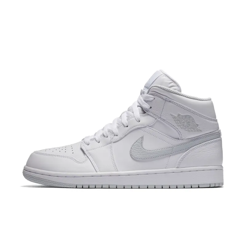 Jordan 1 Mid White Pure Platinum Swoosh White/Pure Platinum (554724-108)