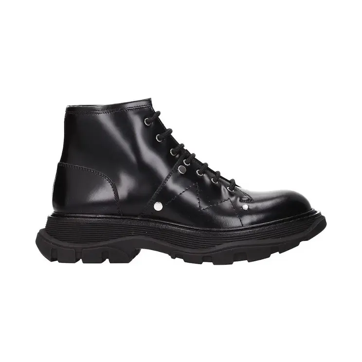 Alexander Mcqueen Leather Ankle Boot Black (595469WHZ811081)