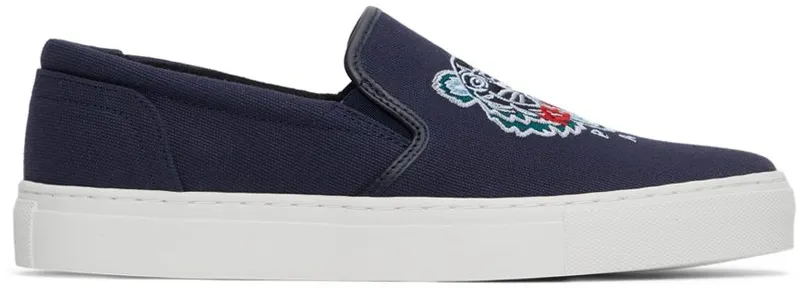 Kenzo Black K-Skate Tiger Slip-On Sneakers (FB65SN100F71)