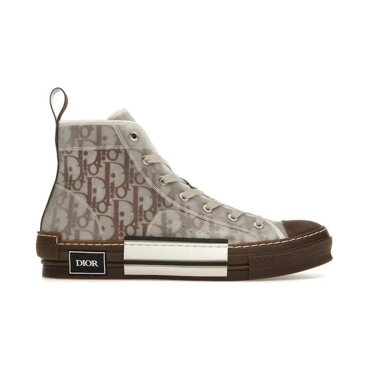 Dior B23 High Top Coffee White Dior Oblique (3SH118ZMK_H761)