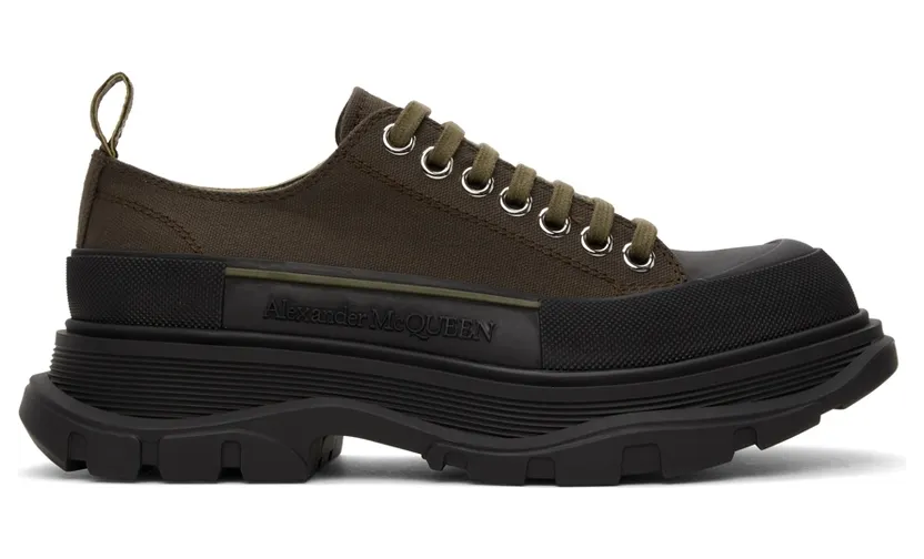 Alexander McQueen Khaki Tread Slick Low Sneaker (604257W4L51)