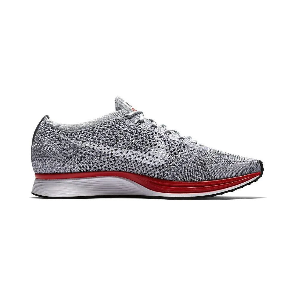 Nike Flyknit Racer No Parking Wolf Grey/Team Red-White (526628-013)