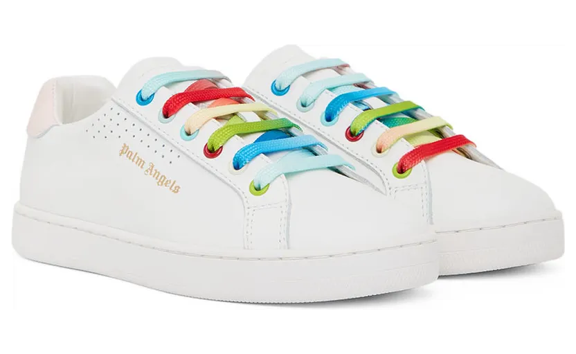 Palm Angels Kids White & Pink Palm 1 Sneakers (PGIA002S22LEA0020130) (4)