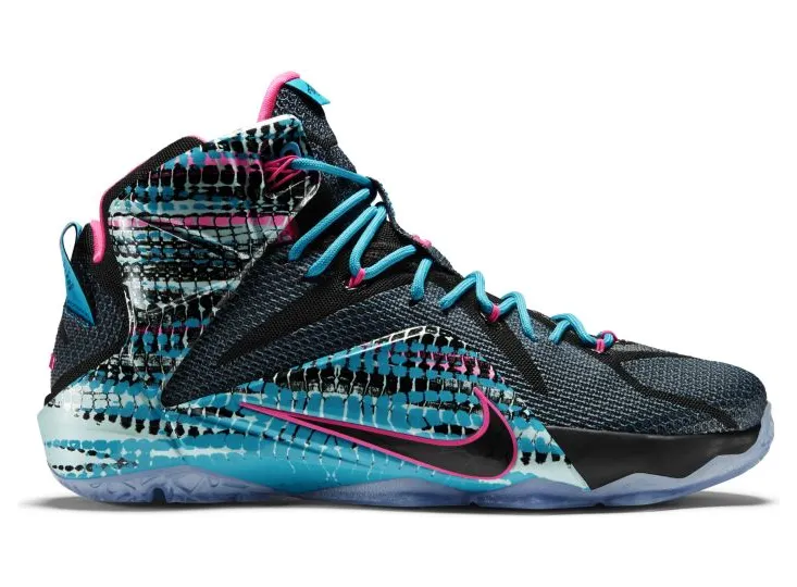 Nike LeBron 12 ’23 Chromosomes’ Black/Pink Pow/Blue Lagoon/Black (684593-006)