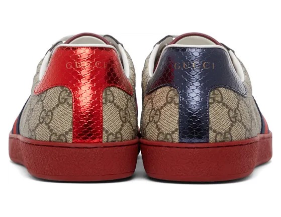 Gucci Beige GG Supreme New Ace Sneakers (429445 96G50) (4)