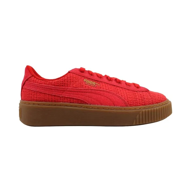 Puma Basket Platform Woven High Risk Red/Gold (364847-01)