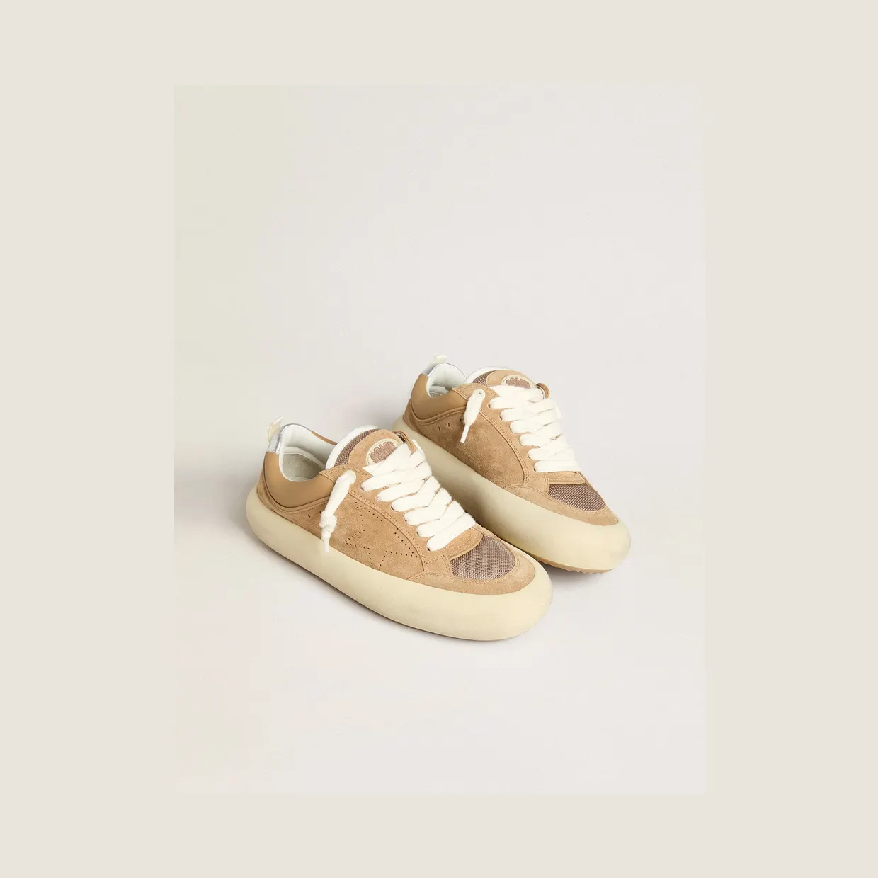Golden Goose Space-Star Cube In Tobacco Suede With Perforated Star (GMF00807.F007092.15331) (2)