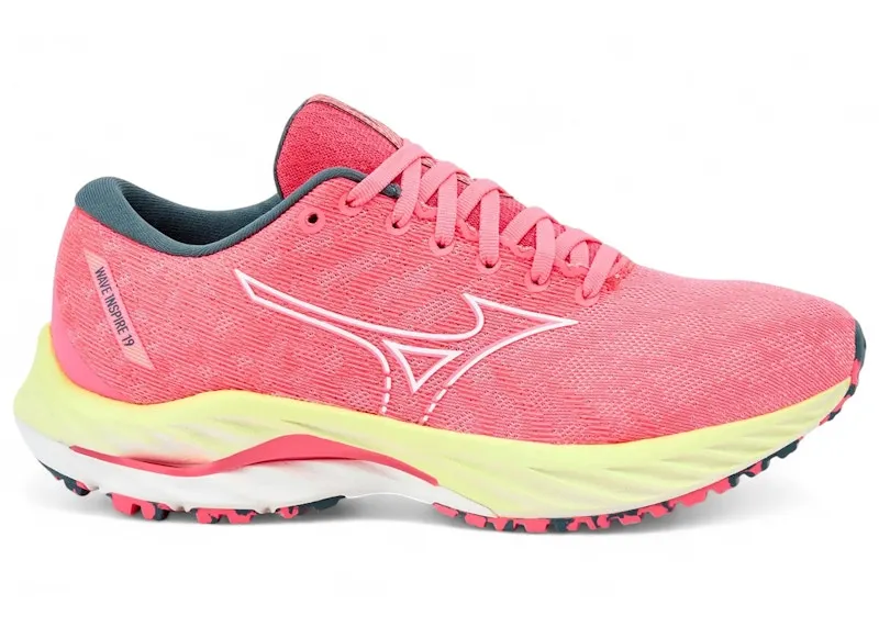 Mizuno Wave Inspire 19 High-Vis Pink Snow White Luminous (J1GD234472)