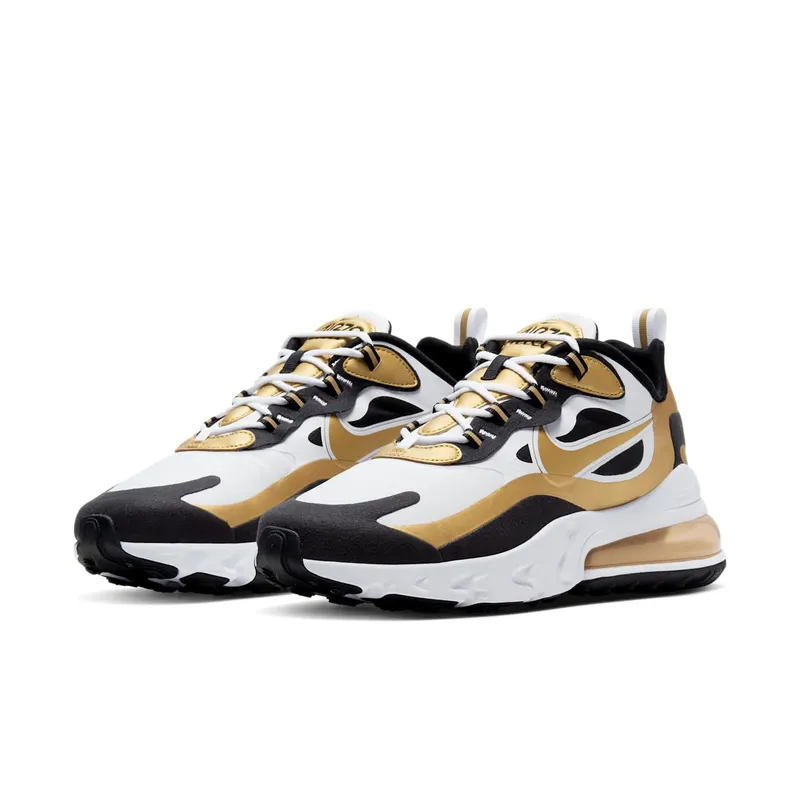 Nike Air Max 270 React White Metallic Gold White/Black-Metallic Gold (CW7298-100)