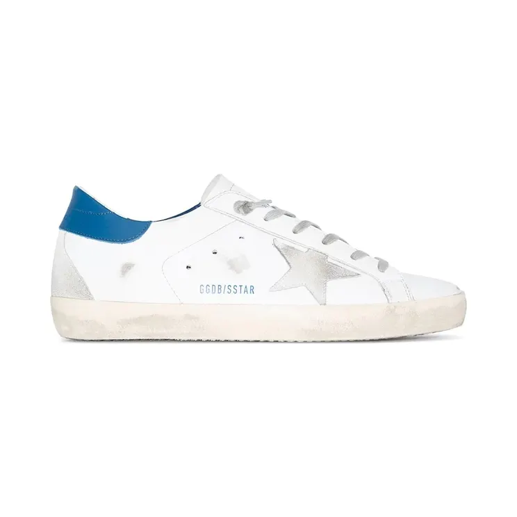 Golden Goose Super-Star White Royal Blue Grey Suede Patch (W) (GWF00102F00218110509)