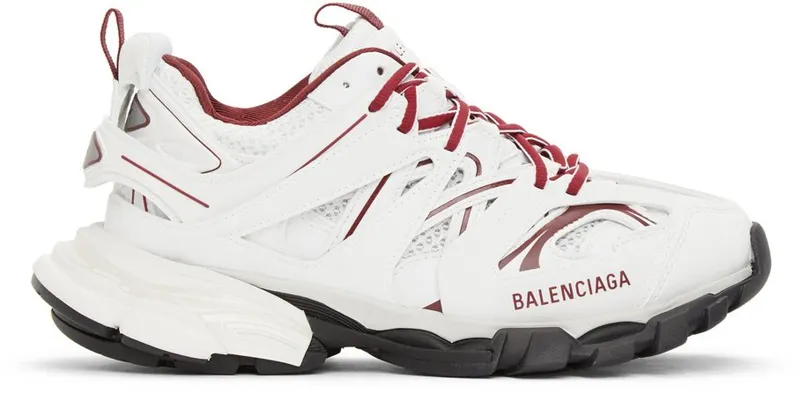 Balenciaga White & Burgundy Track 9066 WHITE/ (542023 W3AD1)
