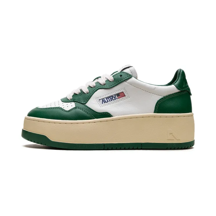 Autry Platform Low “White/Green” (PTLW-WB03)