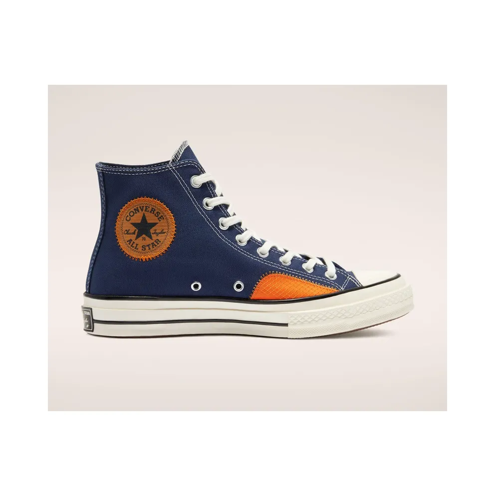 Converse Navy and Orange Alt Exploration Chuck 70 Hi Sneakers (170127C)