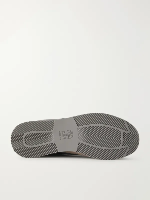 Brunello Cucinelli Suede and Leather-Trimmed Shell Sneakers Gray (MZUMNGA357) (3)