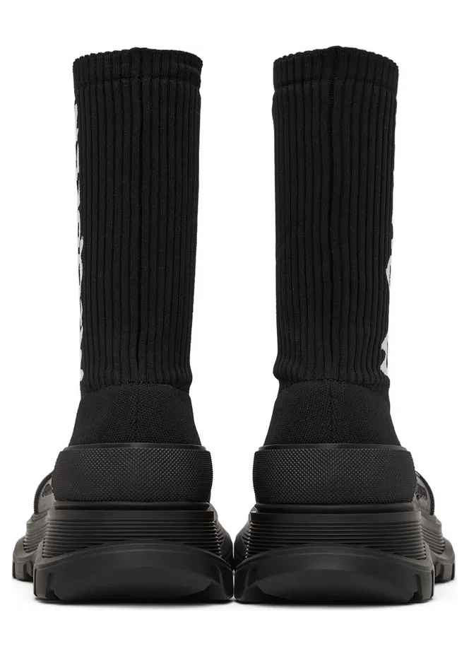Alexander McQueen Beige Graffiti Knit Tread Slick Sneakers (705671W4TV1) (2)