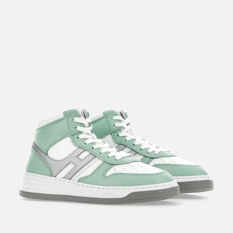 Hogan H630 High Top White Green Silver (HXW6300EU40OE6543X)