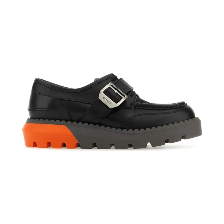 Gucci Lace Up Shoe Buckle Black Orange (739868 AABZ0 1000)