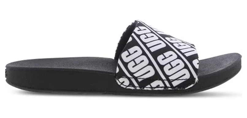 UGG Beach Slide Black White (1107981K-BWHT)