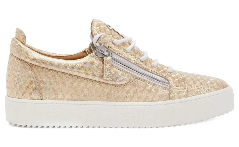 Giuseppe Zanotti Frankie Kaleido Sneakers mit doppeltem Reißverschluss – Nude (RM30000002)
