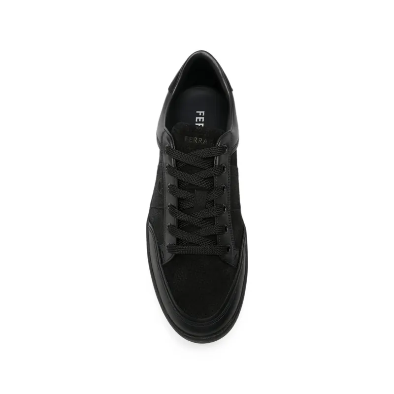 Ferragamo Gancini Panelled Leather “Black” (02B081 0798331 M Black)
