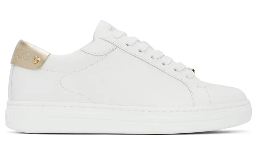 Jimmy Choo White Rome Low Sneakers (ROME/F AZA)