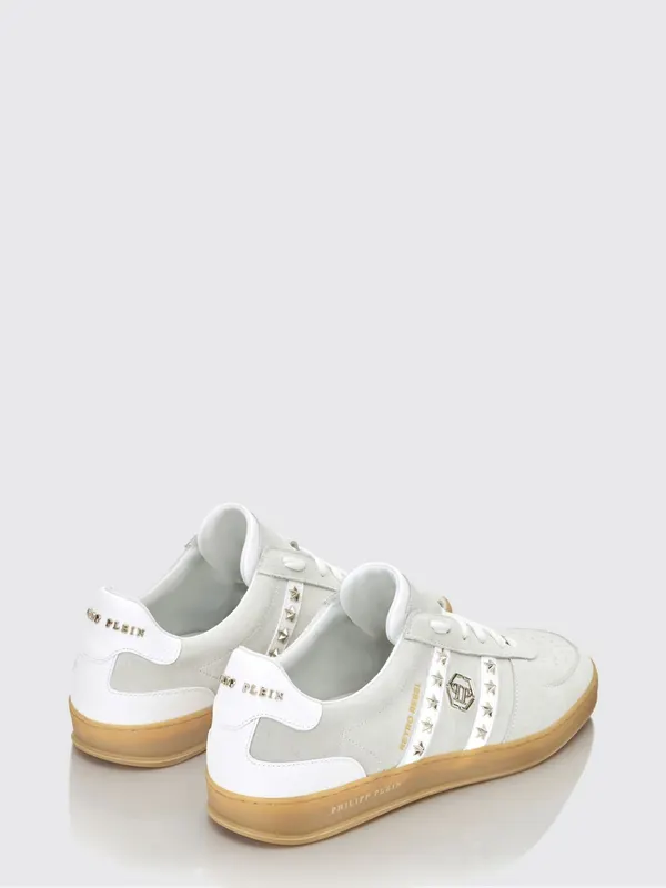 Philipp plein Retro Rebel Suede Sneakers with Applied Stars White (SAFSUSC0911PLE009N01) (2)