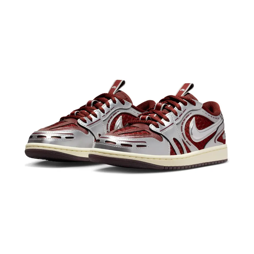 Jordan 1 Low Method of Make V3 Dark Team Red Metallic Silver (HQ2186-600)