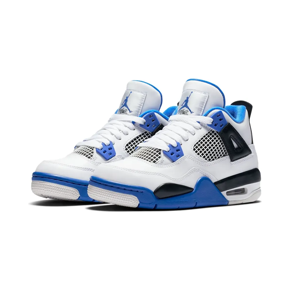Jordan 4 Retro Motorsports 2017 (GS) White/Game Royal-Black (408452-117)