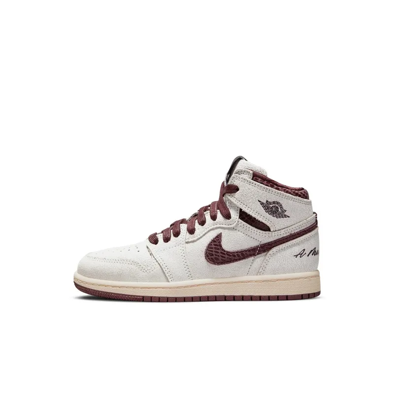 Air Jordan x Ma Maniere 1 High OG (PS) – “Sail / Burgundy Crush” (DO7099-100)