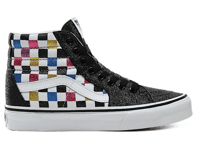 Vans Sk8-Hi ‘Glitter Checkerboard’ Black/True White (VN0A4BV6V3P)