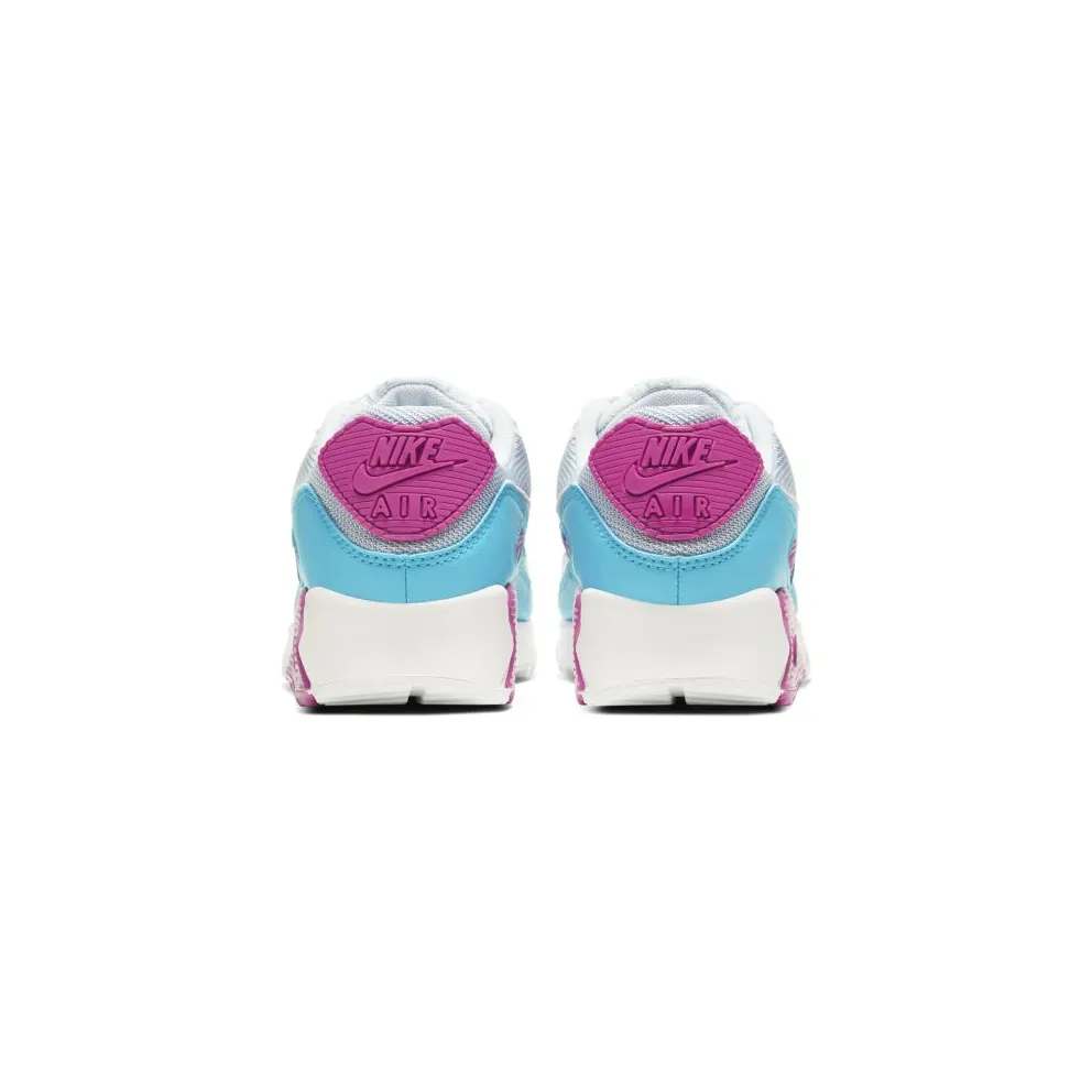 Nike Air Max 90 White Vivid Pink Light Blue Fury (W) White/Vivid Pink-Light Blue Fury (CT1030-001)