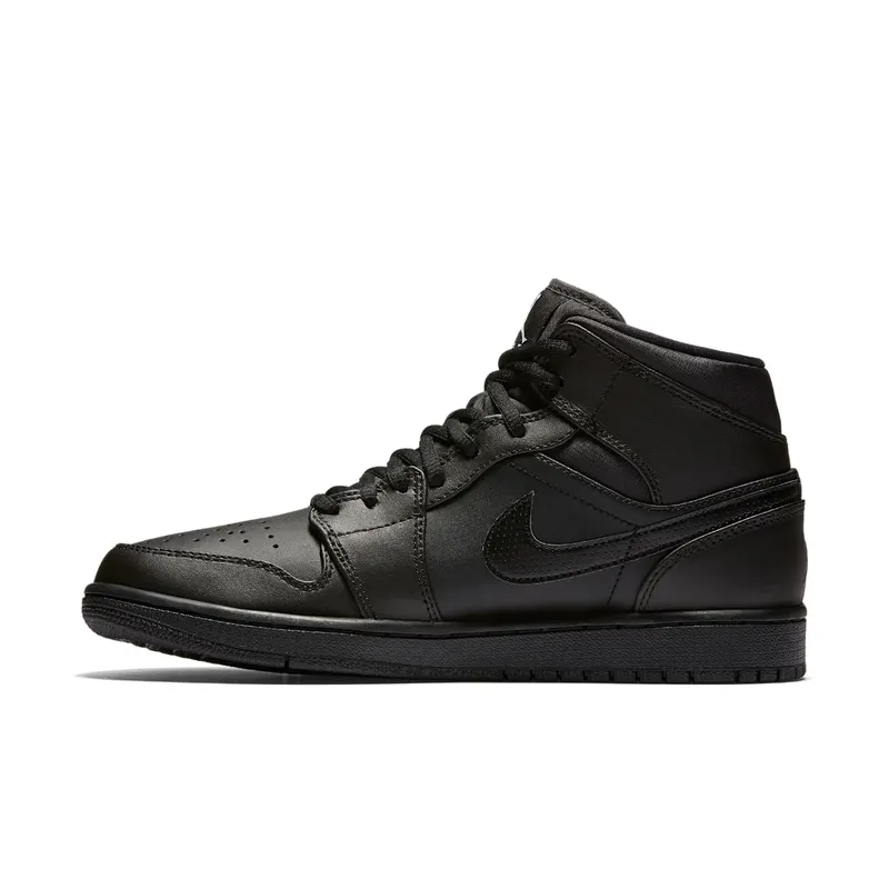 Jordan 1 Retro Mid Black (2017) Black/White (554724-034)