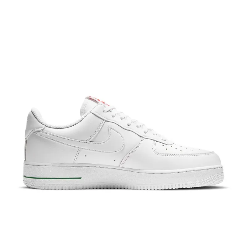 Nike Air Force 1 Low Rose White White/White/University Red-Pine Green (CU6312-100)