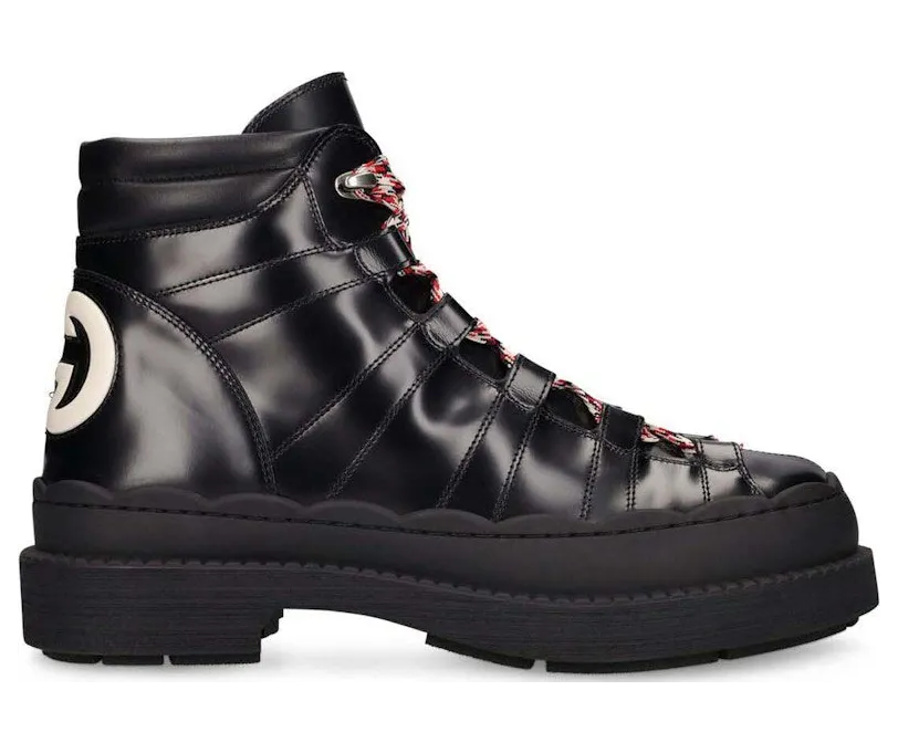 Gucci Ghibli Leather Trekking Boots Black (721122 AABBR 1294)