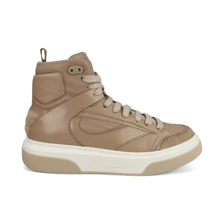 Ferragamo Cassio Leather High Top Bone (021270-762717-M)