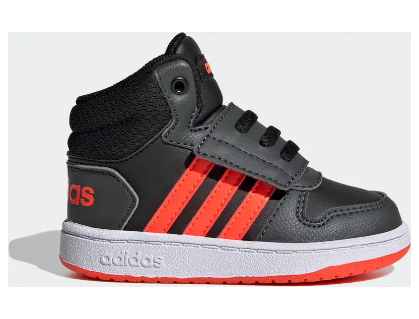 adidas Hoops 2.0 Mid Schuh Core Black / Solar Red / Grey Six (GZ7780)