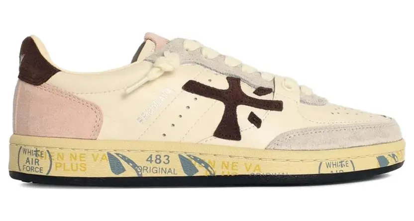 Premiata BSKT suède sneakers met logo – Beige (BSKTCLAD7658)