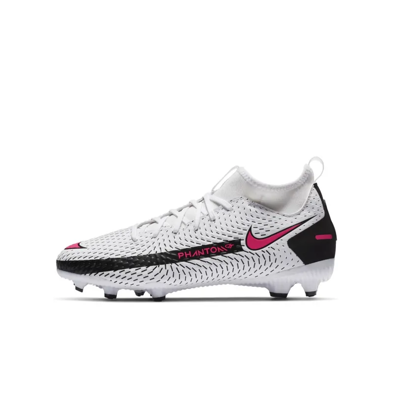 Nike  Phantom GT Academy DF MG White Black Pink Blast (Kids) White/Black-Pink Blast (CW6694-160)
