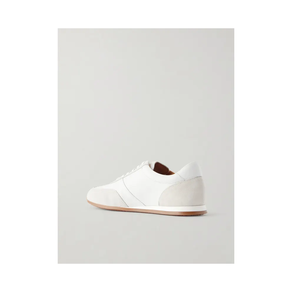 Mr P. Suede-Trimmed Leather Ms100001 / White Ma100001 (MPF261037)