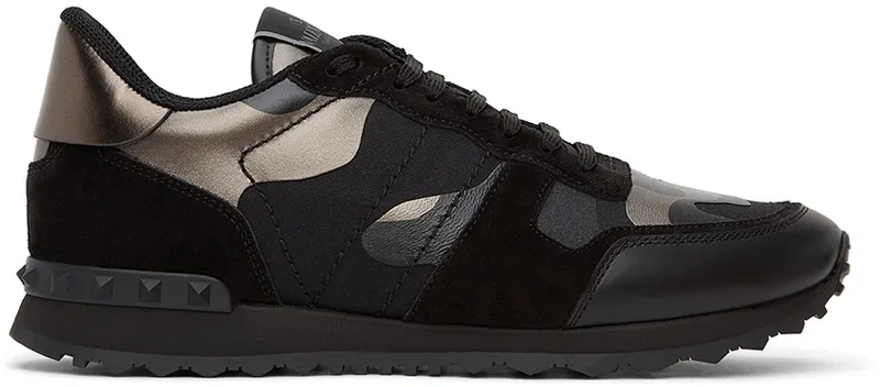 Valentino Garavani Black & Silver Camo Rockrunner (WY2S0723NTA)