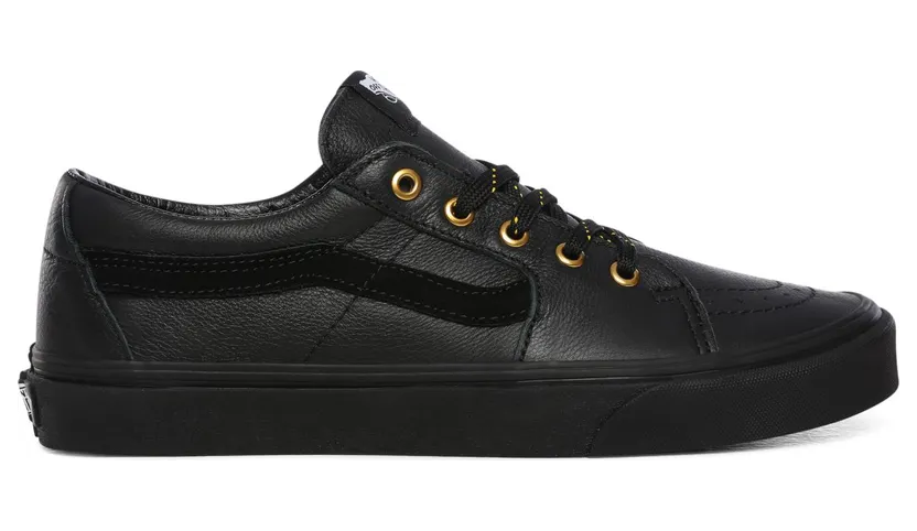 VANS Leren Sk8-low Schoenen (Zwart)