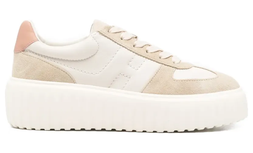 Hogan mit Plateausohle und H-Streifen Nude (HXW6450FY40UHC)