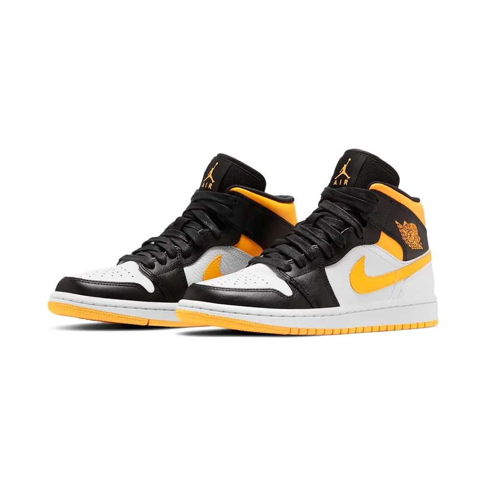 Jordan 1 Mid Laser Orange Black (W) White/Black-Laser Orange (CV5276-107)